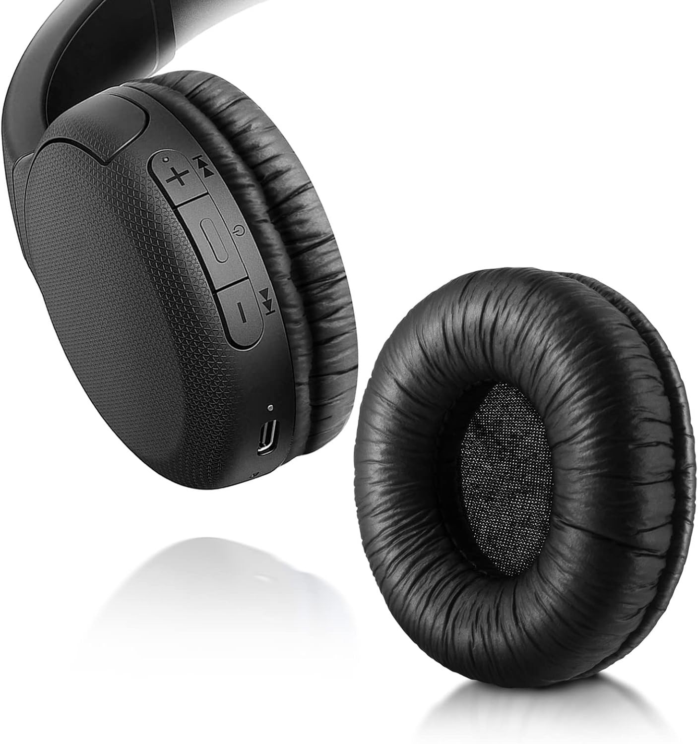 (2er Set) Sony WH-CH500 / 510 / ZX3308BT / 310 / ZX100 / 600 / V15 Kopfhörer Ersatz Ohr Polster Kissen - Schwarz
