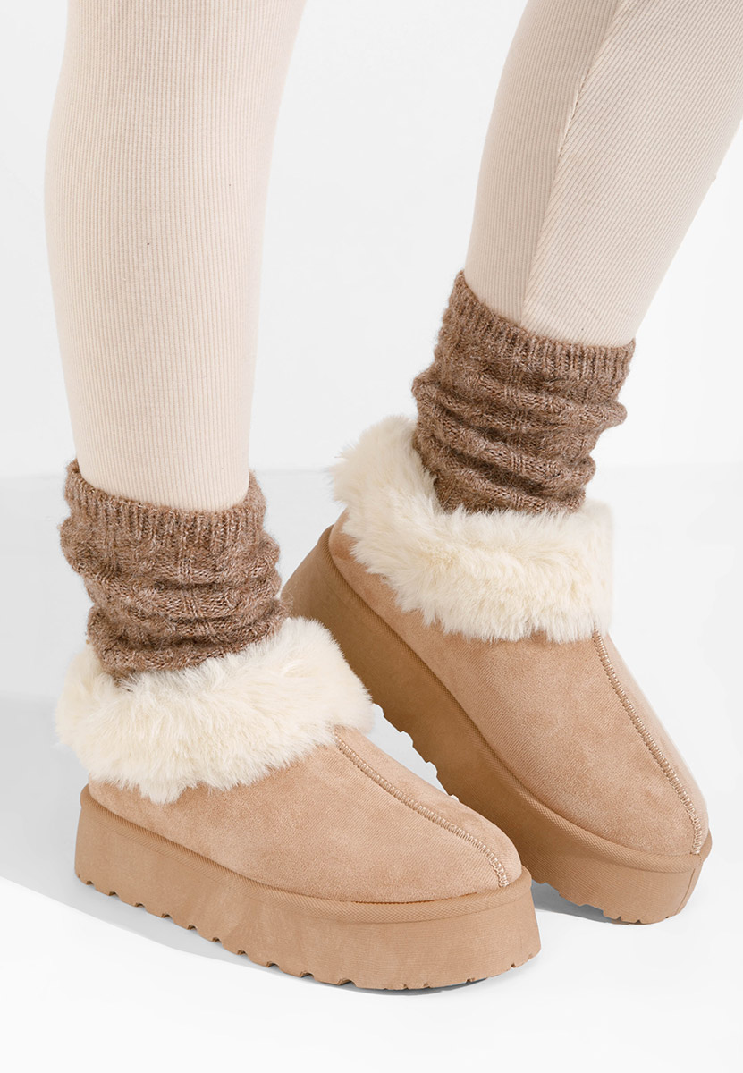 Sabots pour femme à plateforme kaki Cozy