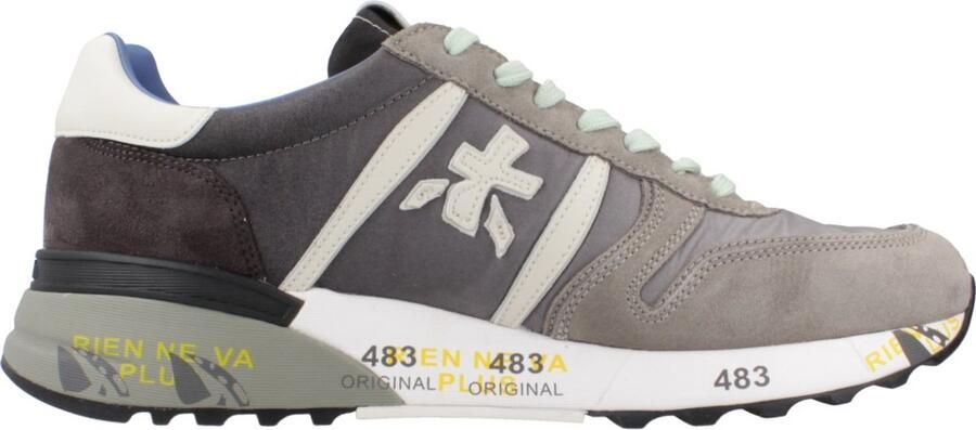 Premiata Grijze Lander Sneakers met Gekleurde Zool Multicolor Heren