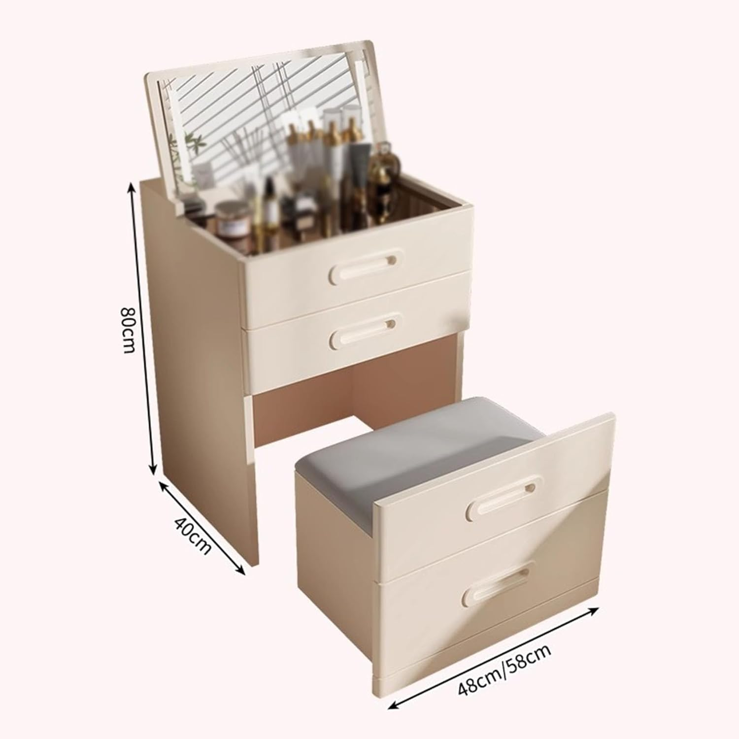 Solid wood dresser small bedroom modern simple small apartment mini flip dresser bedside storage cabinet integrated