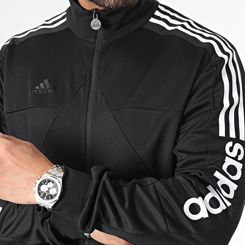 Veste Zippée A Bandes Tiro IA3047 Noir