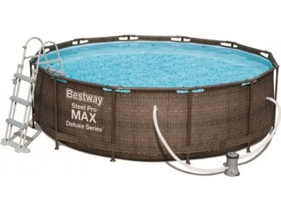 Bestway Steel Pro Max, 9150 L, Indrammet pool, Barn & voksen, Stige, Brun, 33,2 kg
