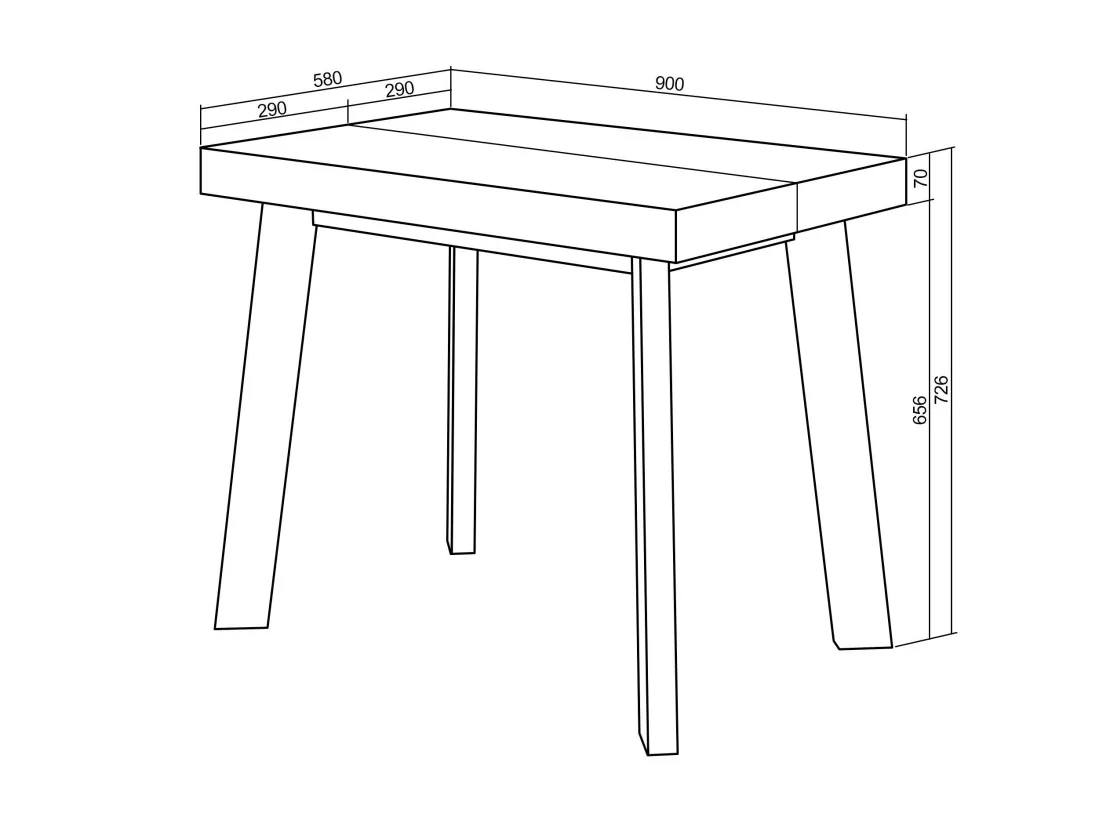 Table console extensible, 260, Pour 12 personnes, Pieds en bois
