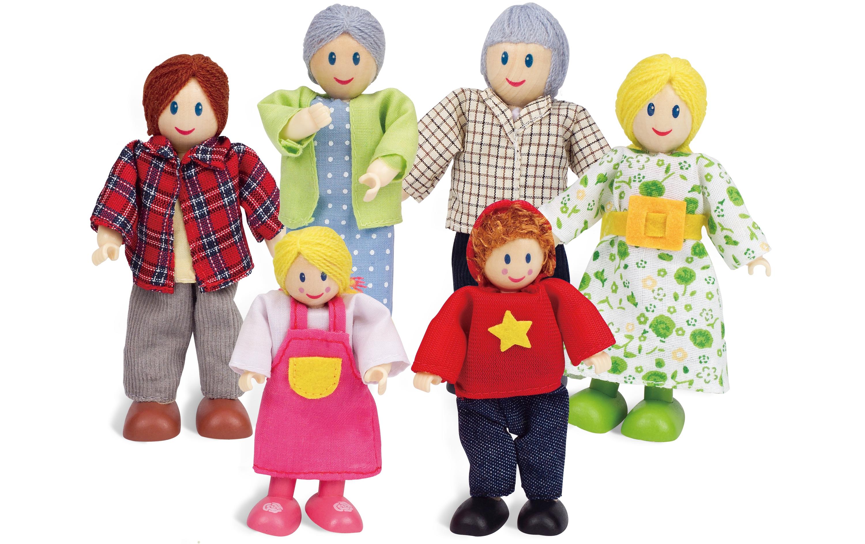 Puppenfamilie – Happy FamilyZubehör für Puppenhäuser aus Holz
