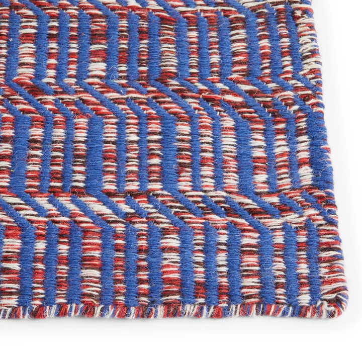 HAY - Radio Teppich, 140 x 200 cm, rot / blau