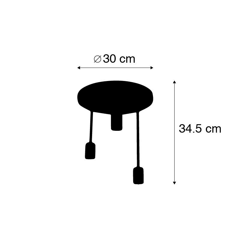 Moderne plafondlamp zwart 3-lichts - Facil
