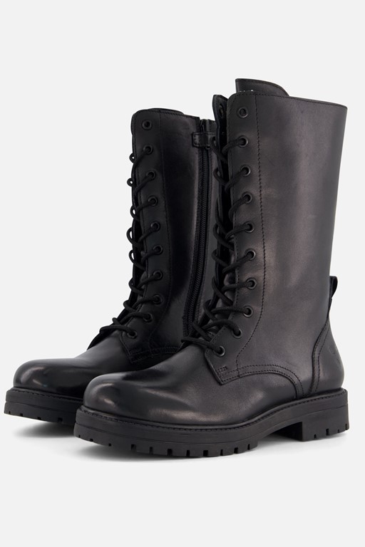 Muyters Hoge Veterboots zwart Leer