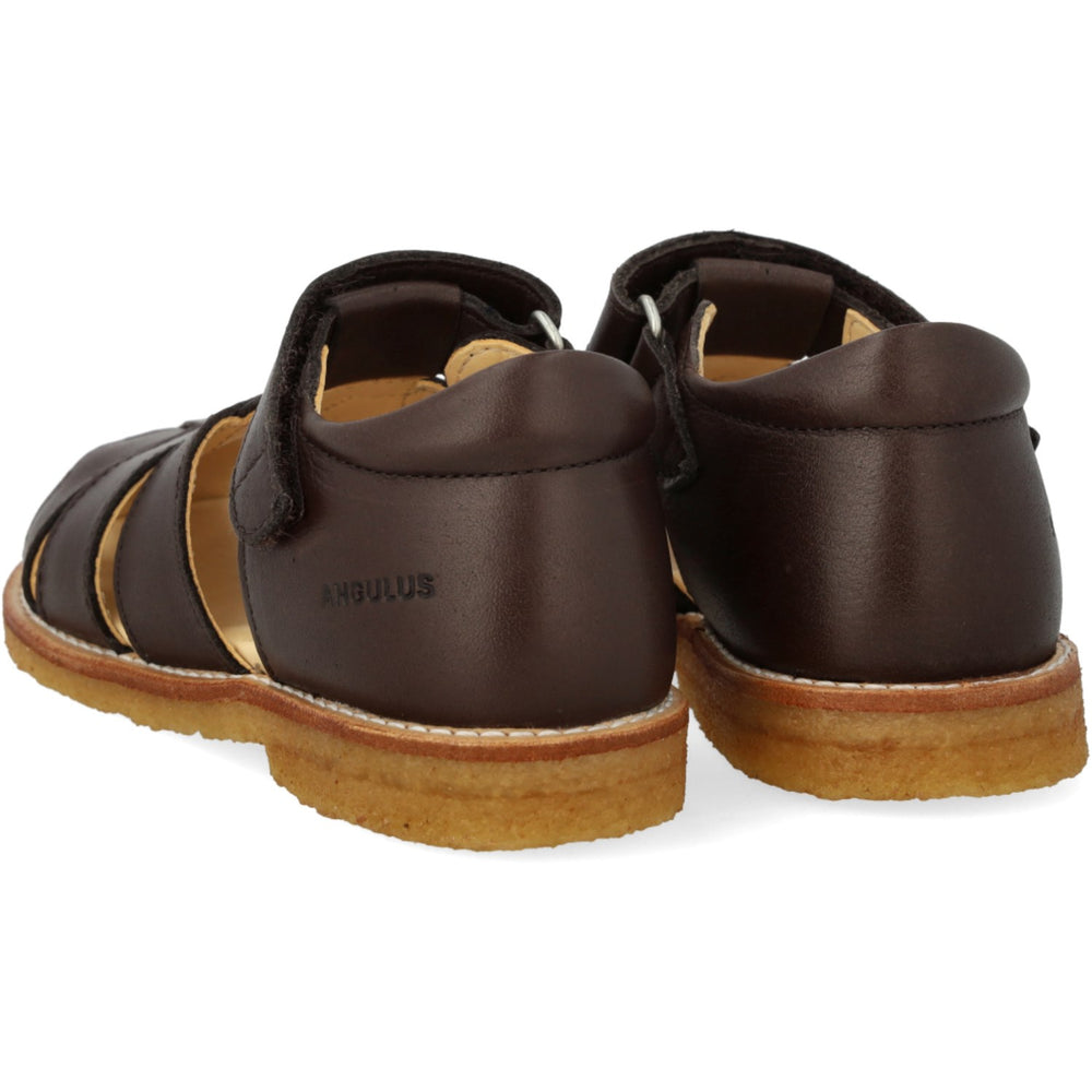 Køb Angulus Dark Brown Sandal Med Justerbar Velcrolukning