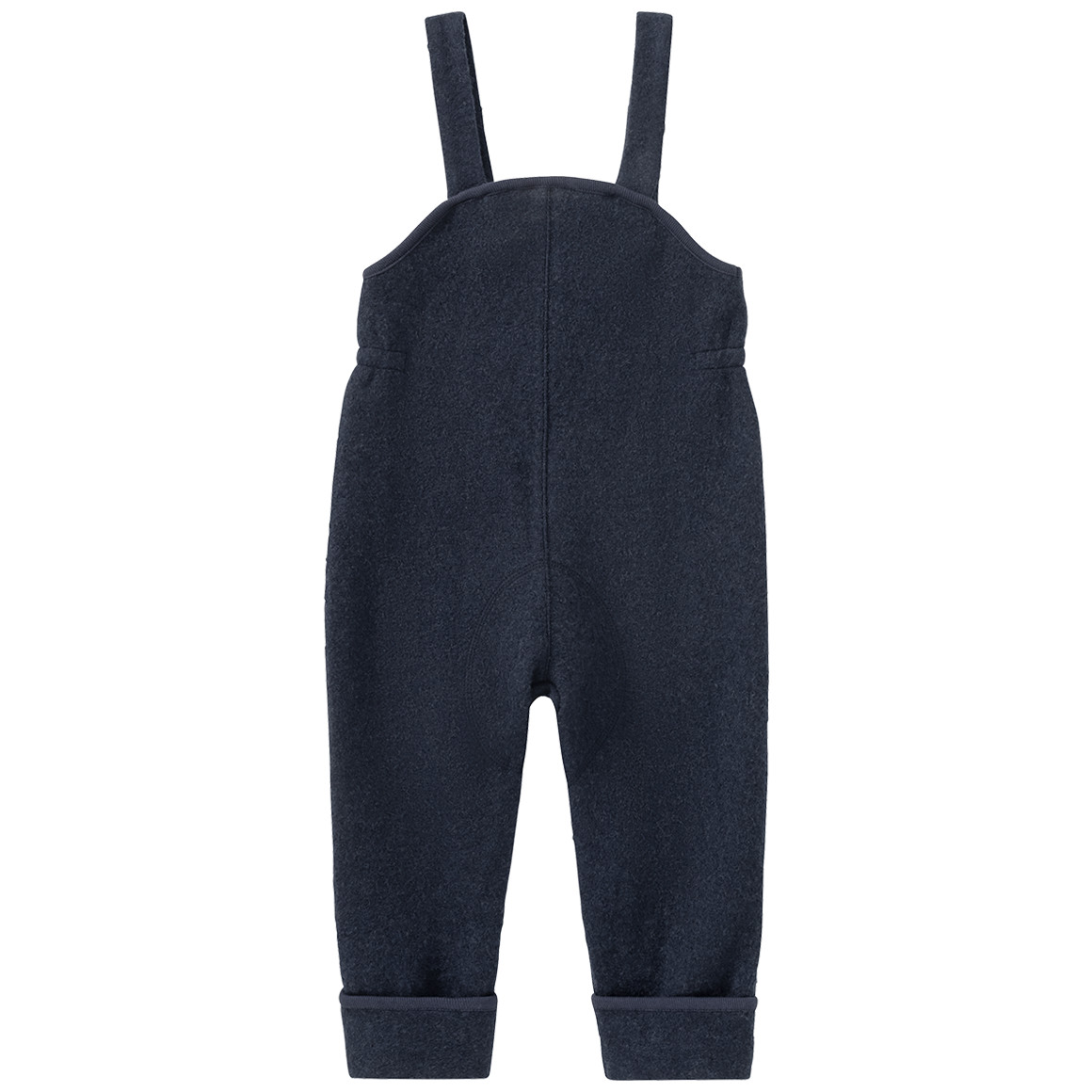 Topomini Pure Collection Baby Wollwalk-Latzhose mit Umschlagbündchen dunkelblau