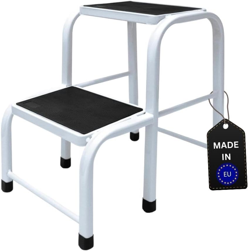 PROREGAL Opstapje met antislip rubberen mat Economy Basic Enkelzijdige toegang 2 treden Hoogte 46 cm Draagvermogen 150 kg