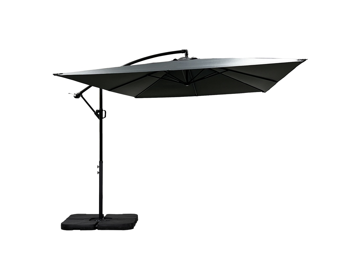 Buitenkado actie 2.5x2.5m staal zweefparasol - grey