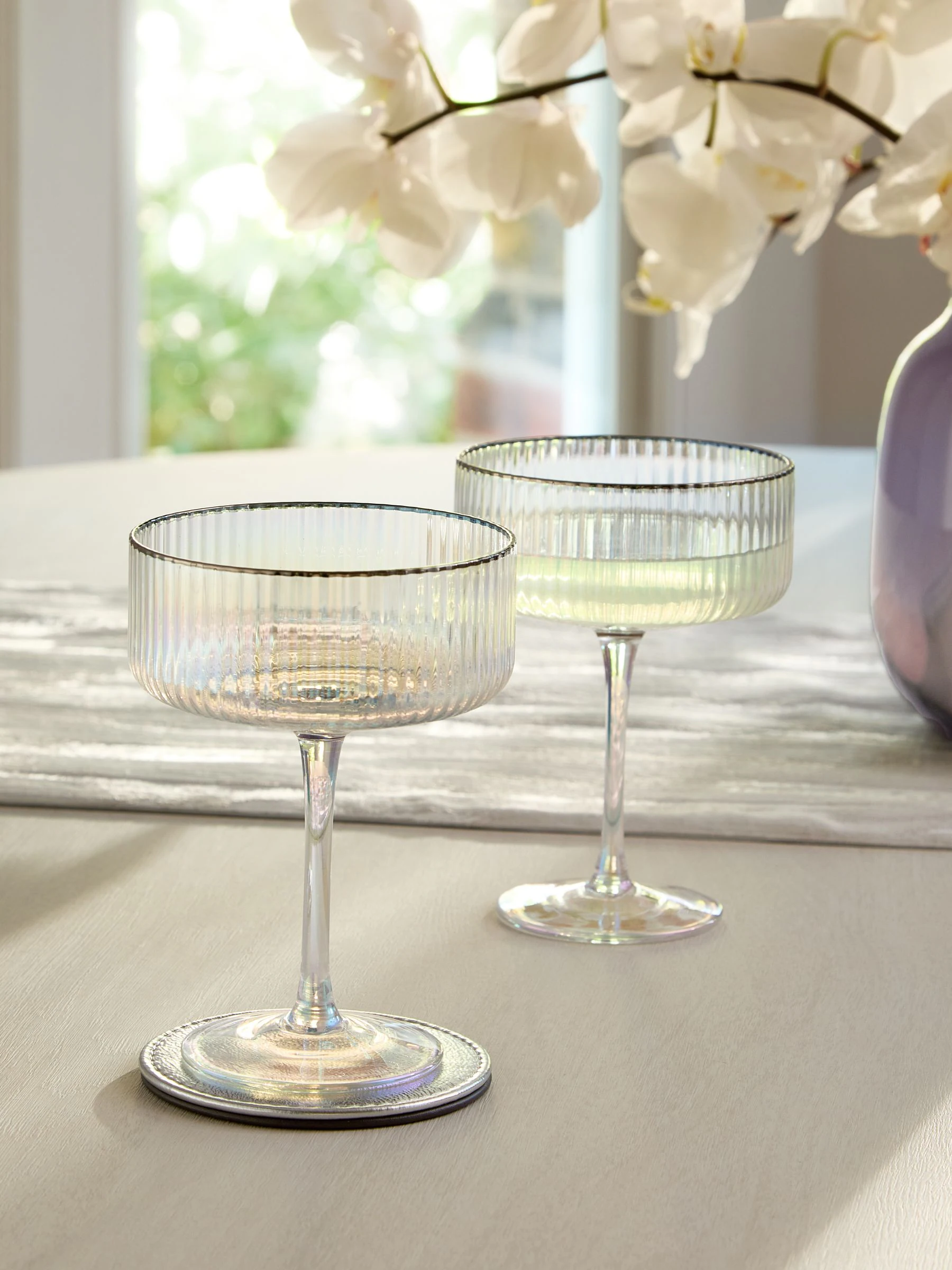 Set of 2 Hollis Iridescent Cocktail Glasses