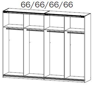 Schwebetürenschrank - grau metallic-Basalt - 271 cm