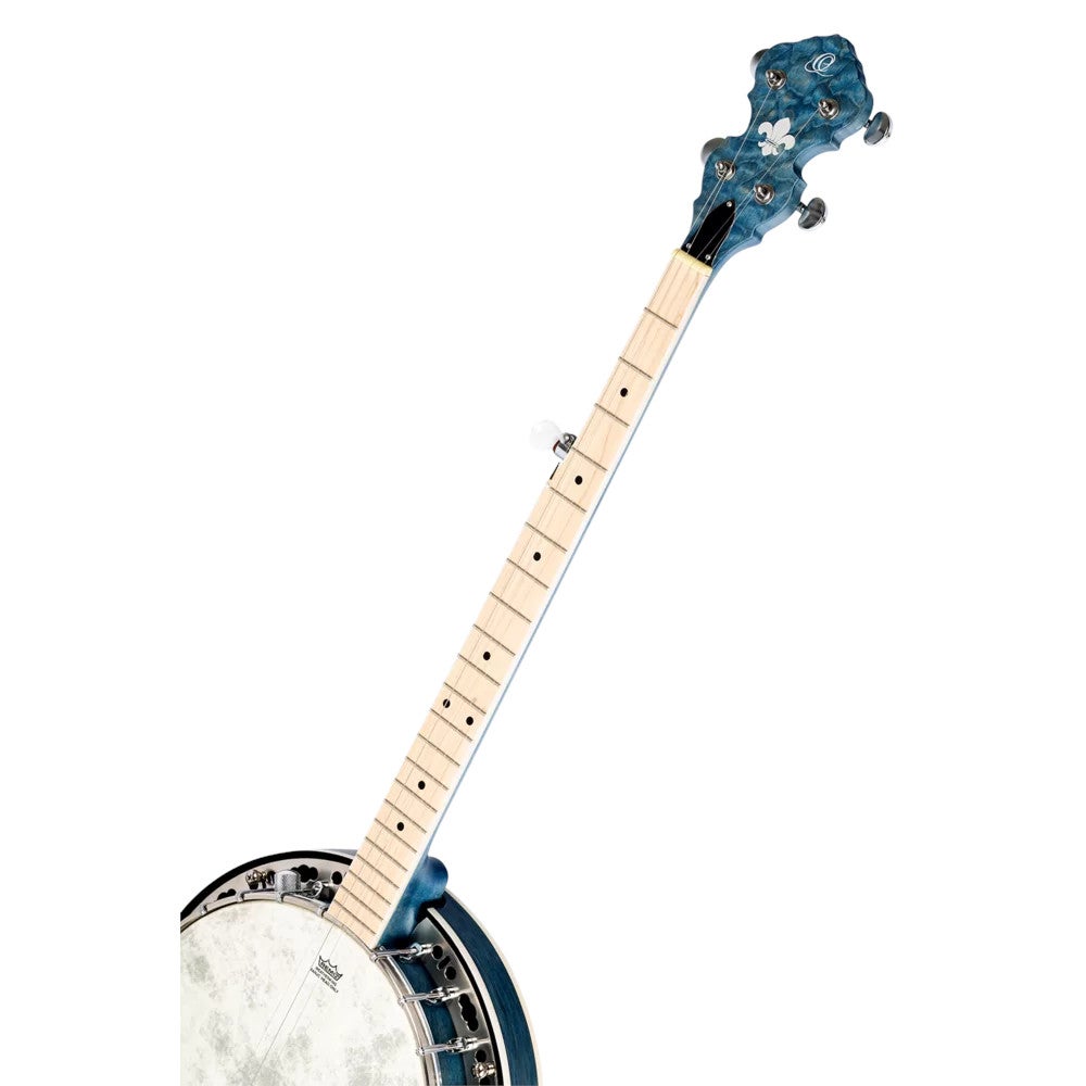 Ortega Falcon Series 5-string Banjo Transparent Blue elektrisch-akoestische banjo met gigbag