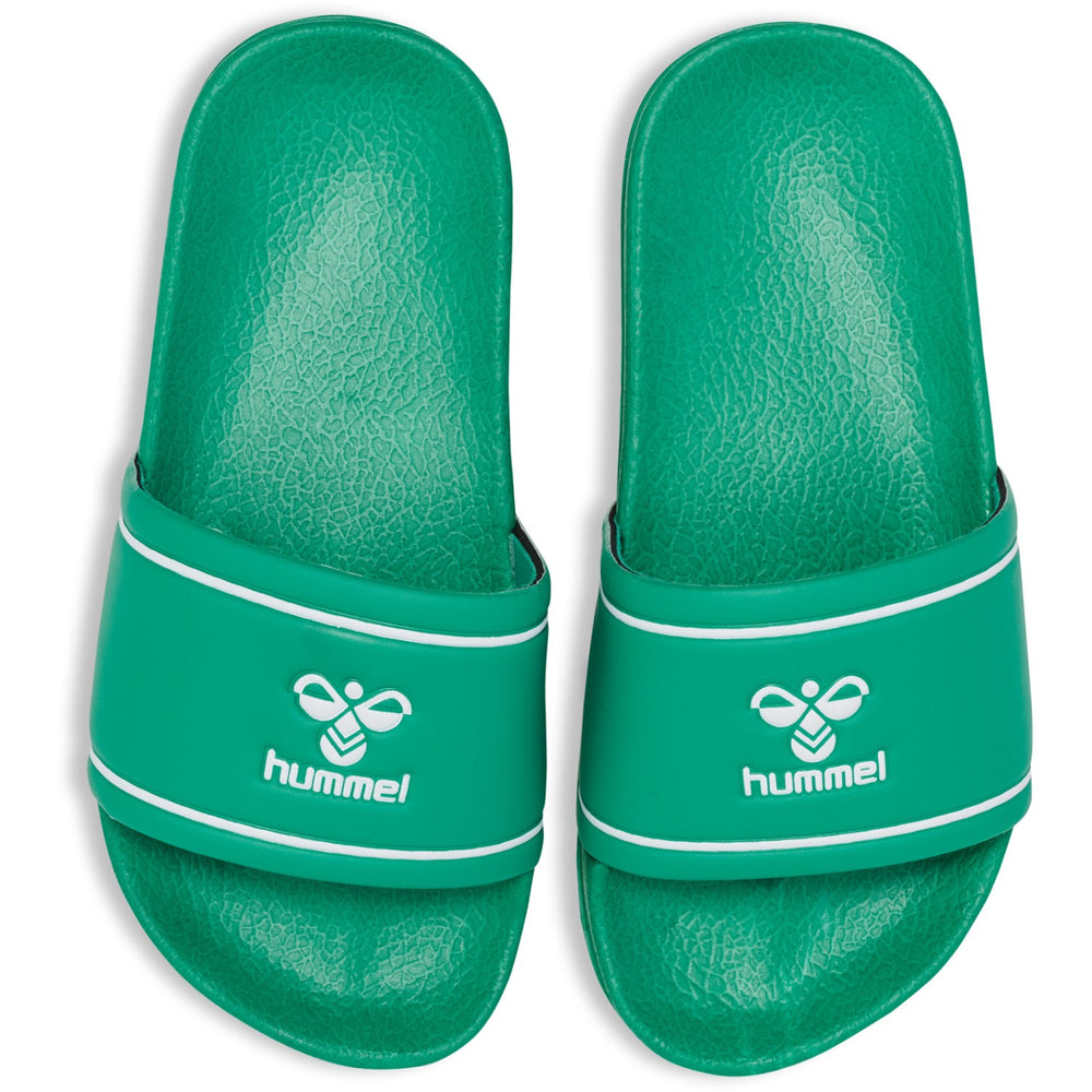 Køb Hummel Green/White Pool Slide Jr