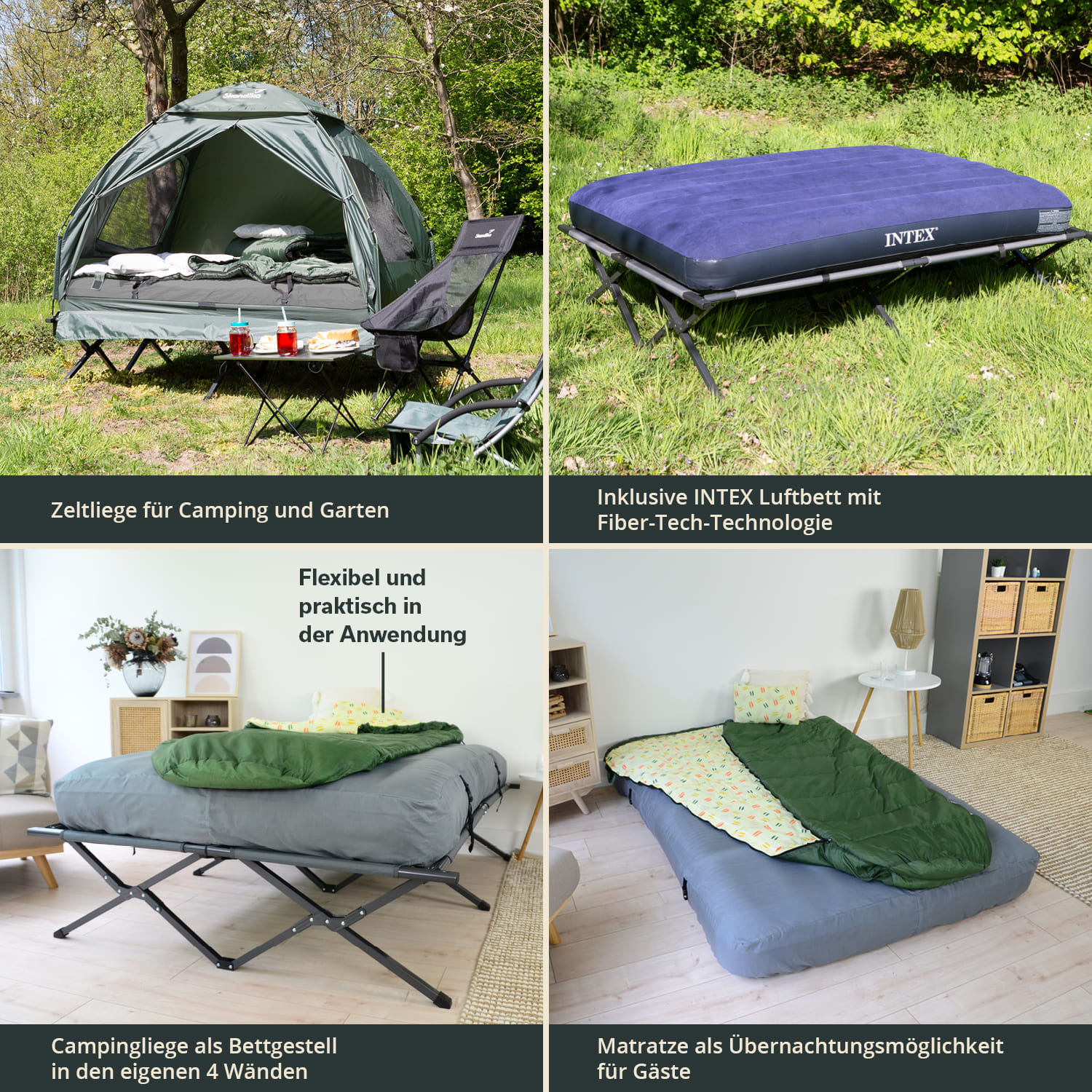 Skandika Haug tent bed groen
