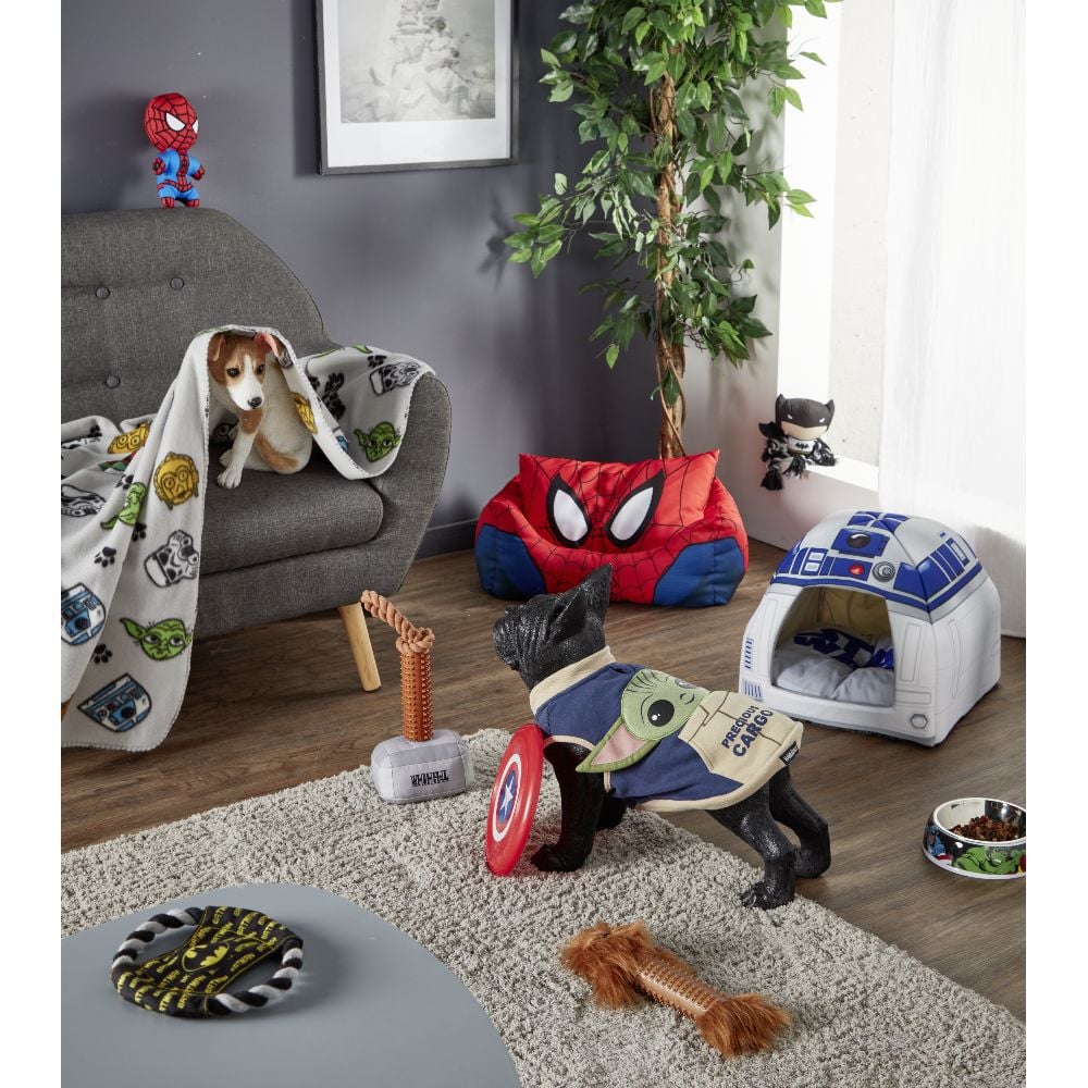 Jouet peluche pour chien Spiderman rouge et bleu