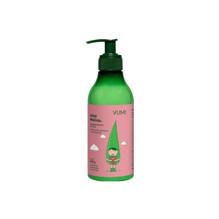 Yumi Aloe-Körperlotion intensiv feuchtigkeitsspendend, Himbeere, 300 ml