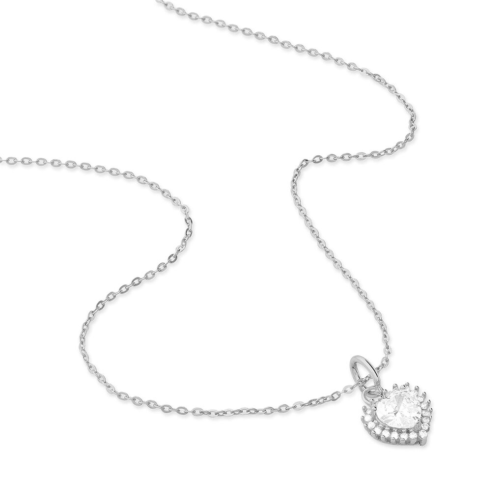 Collier Calvi Argent Blanc Oxyde De Zirconium