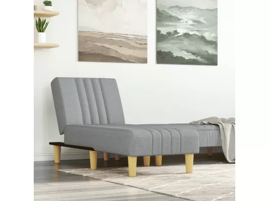 Prolenta Premium - Chaise longue gris clair tissu