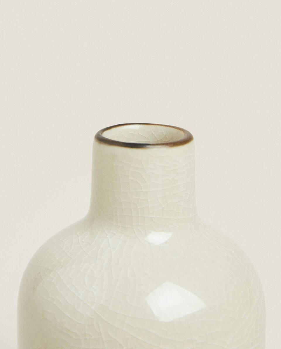 VASO DE CERÂMICA COM CRAQUELAMENTO