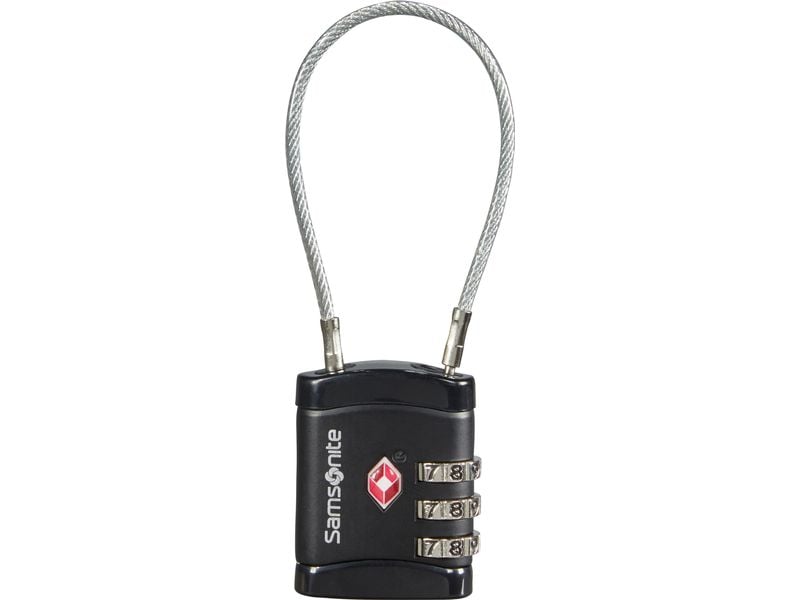 Samsonite G.T. Cablelock 3 Dial Schwarz Dreifach-Zahlenschloss