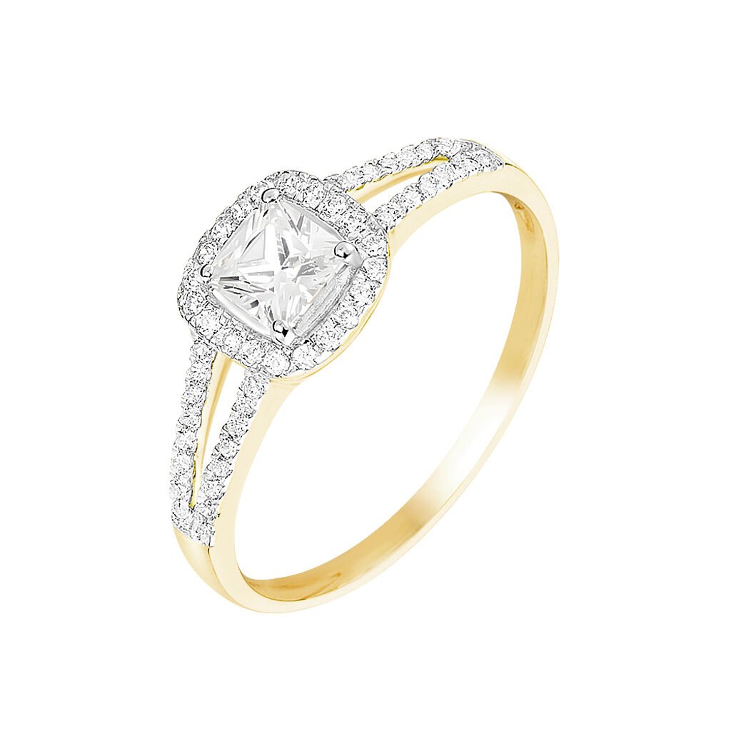 Bague Solitaire Cillian Or Jaune Oxyde De Zirconium
