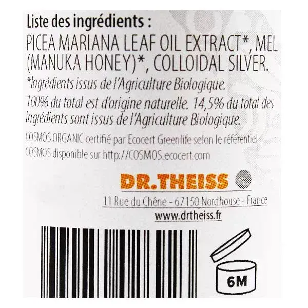 Miel de Manuka Spray Gorge Argent Colloïdal Bio 50ml