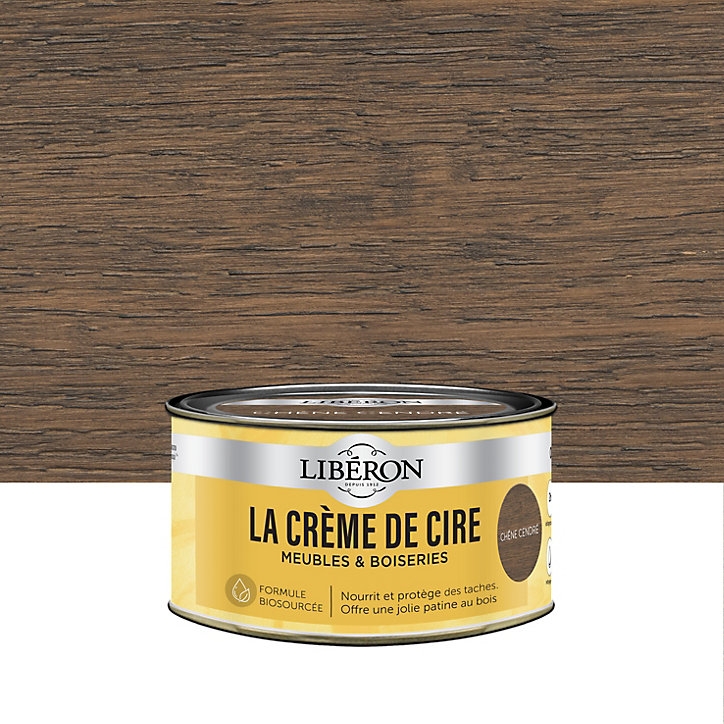Crème de cire pâte meubles et boiseries Libéron chêne cendré 250ml
