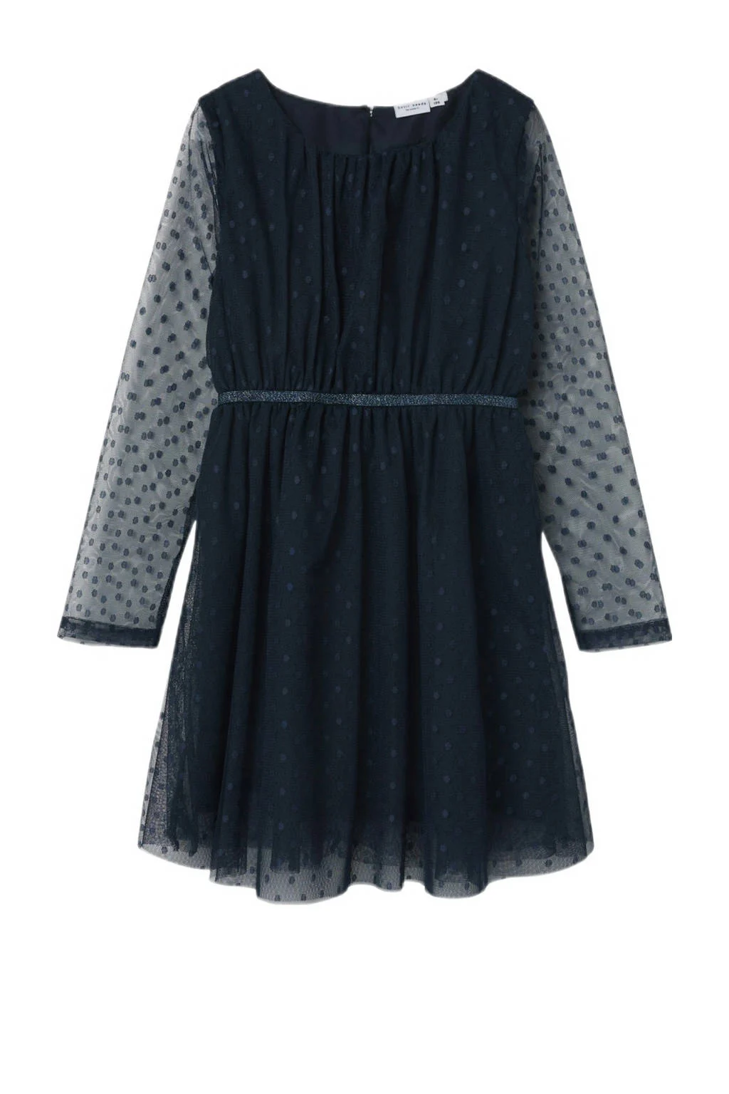 NAME IT semi-transparante jurk donkerblauw