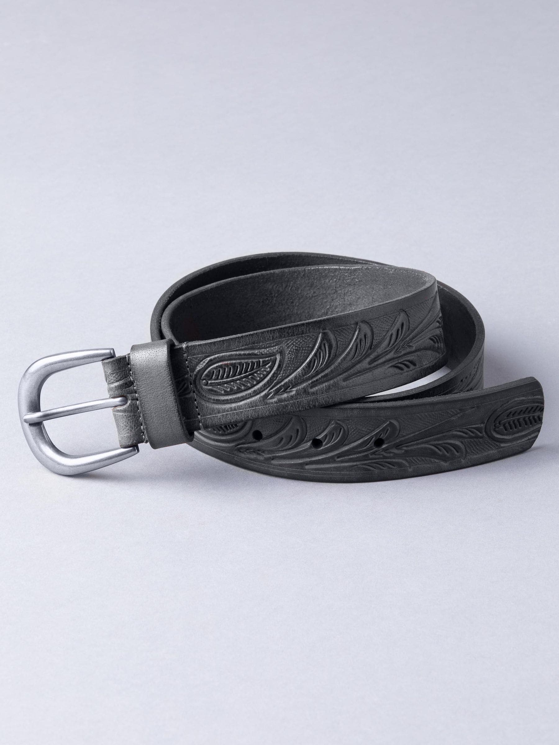 Zwart - Lakeland Leather - Leren riem met reliëf