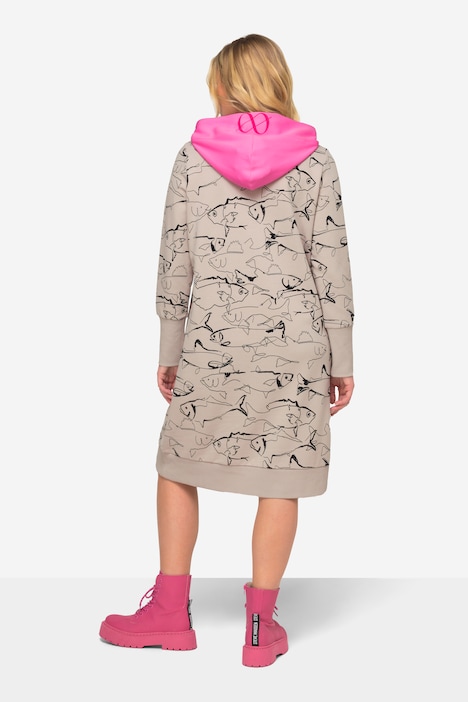 Sweatkleid, allover Print