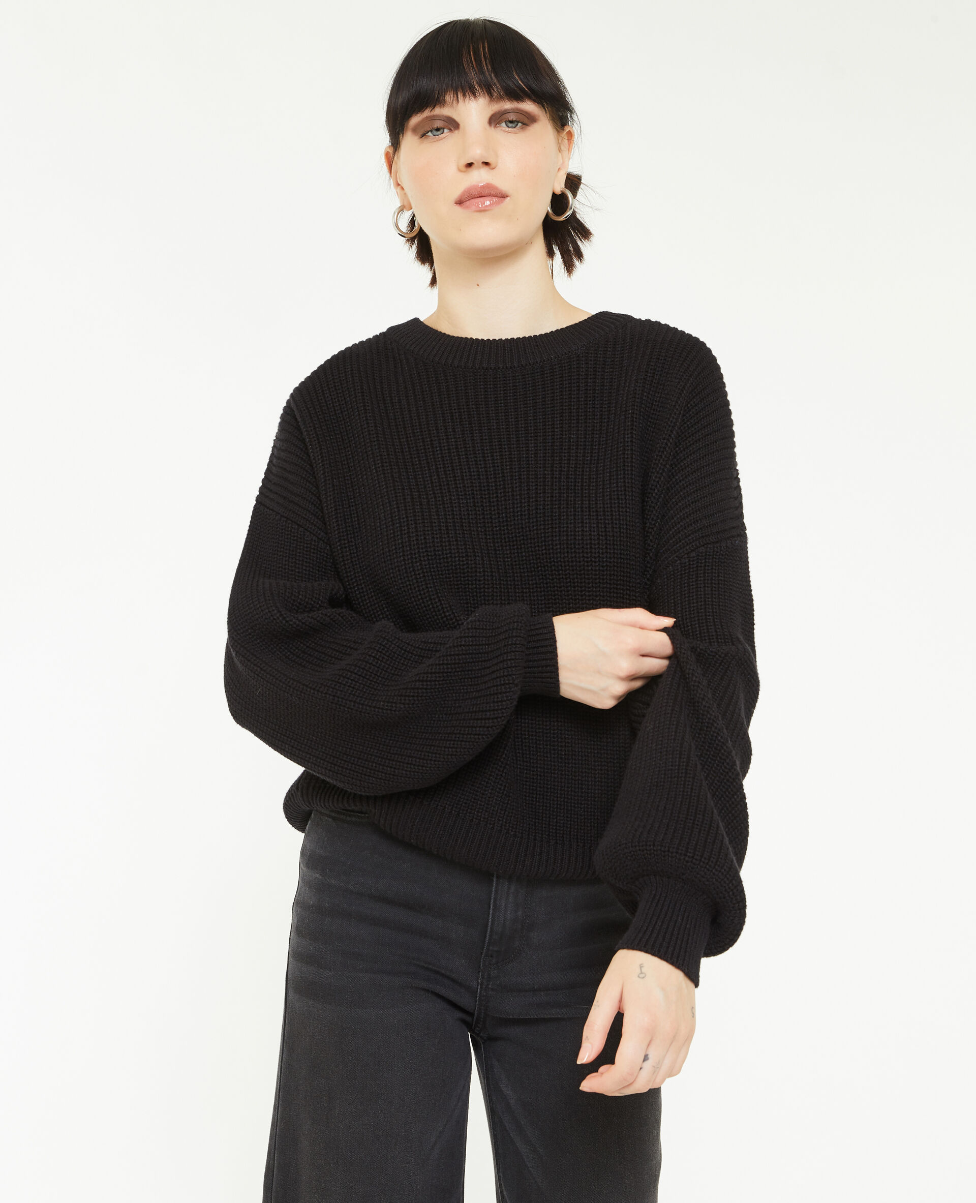 Pull col rond - Noir