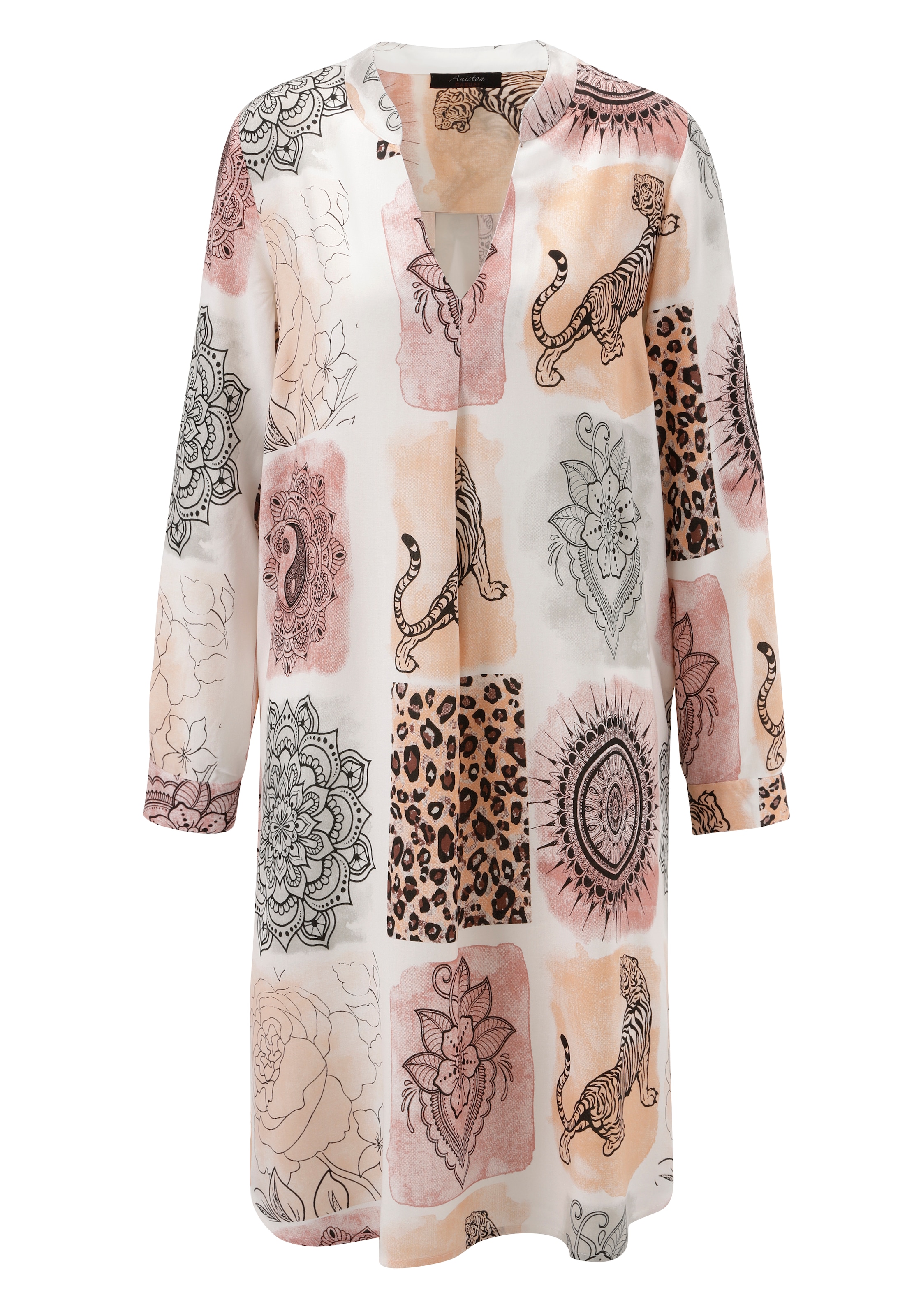 Aniston CASUAL Tunikakleid mit fantasievollem Patch-Druck- jedes Teil ein Unikat- NEUE KOLLEKTION