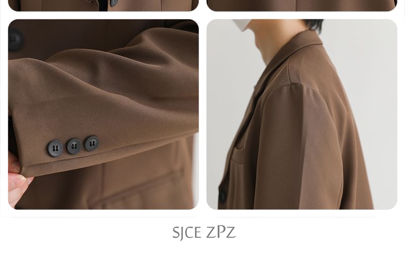 Remeefa - Blazer met inkeping en revers, effen en enkelrijs