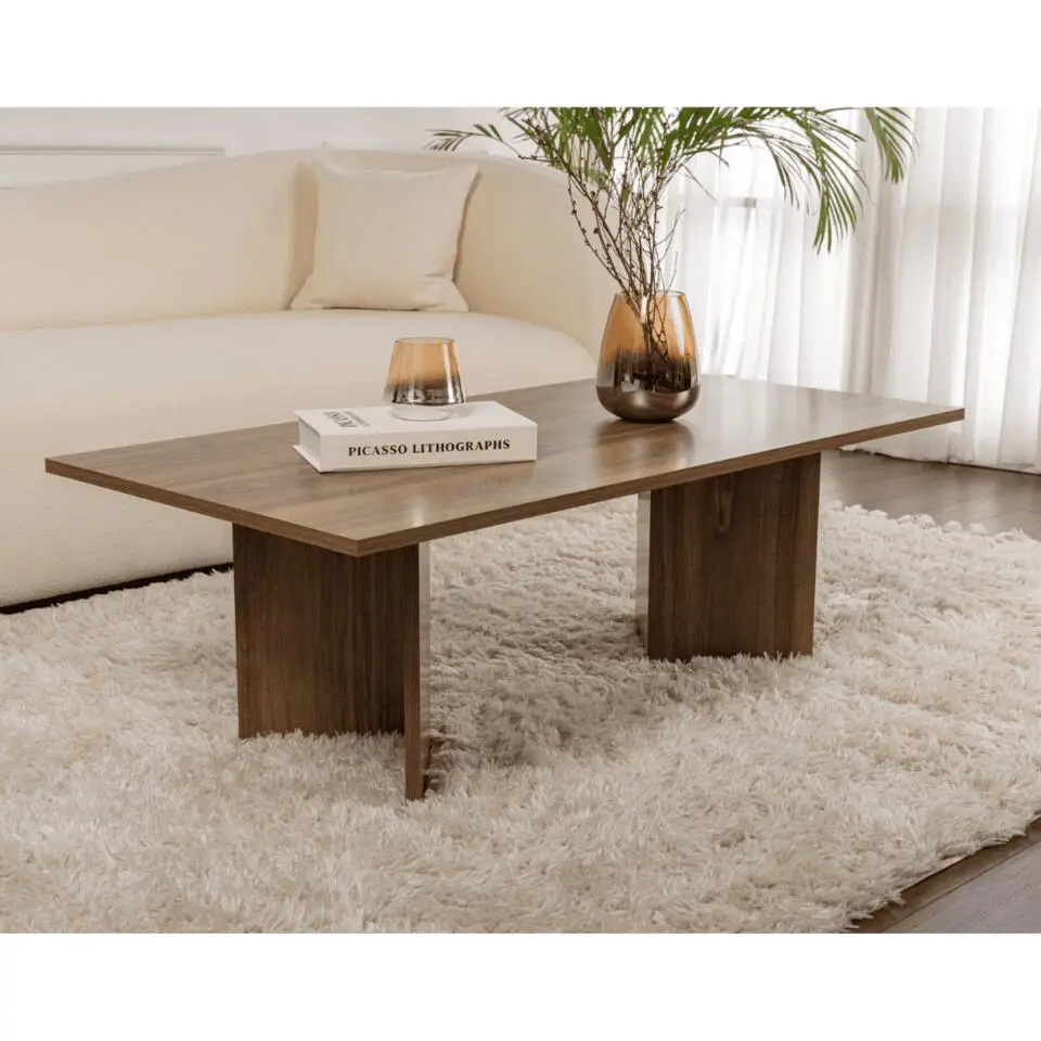 CALICOSY - Salontafel SABIN - Walnoot - 40x119x60 cm