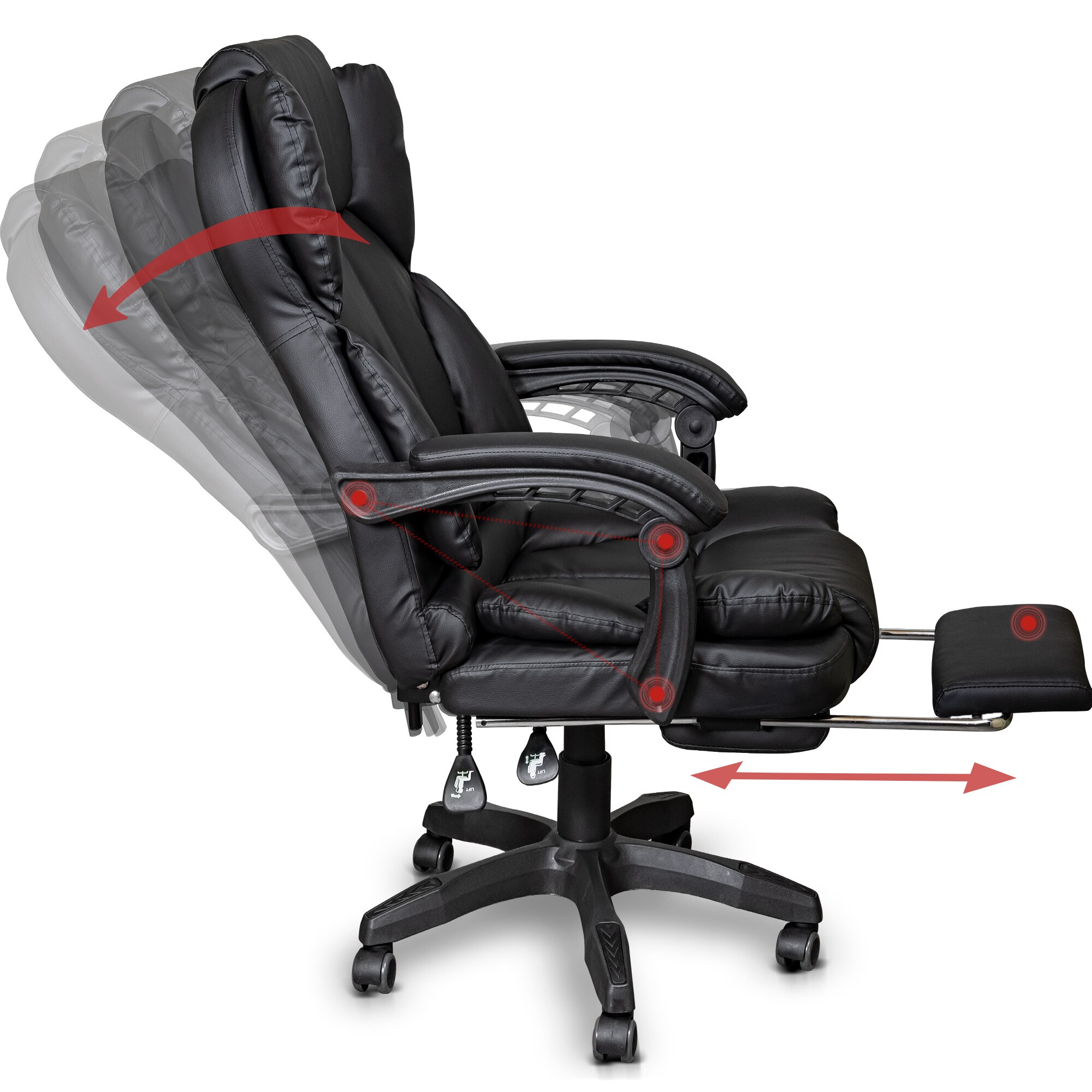 Chefsessel Bürostuhl Gamingstuhl Schreibtischstuhl Racing Chair mit Fußstütze