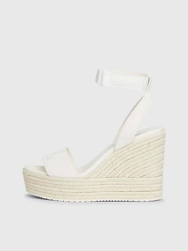 Sandálias espadrille de camurça com salto plataforma