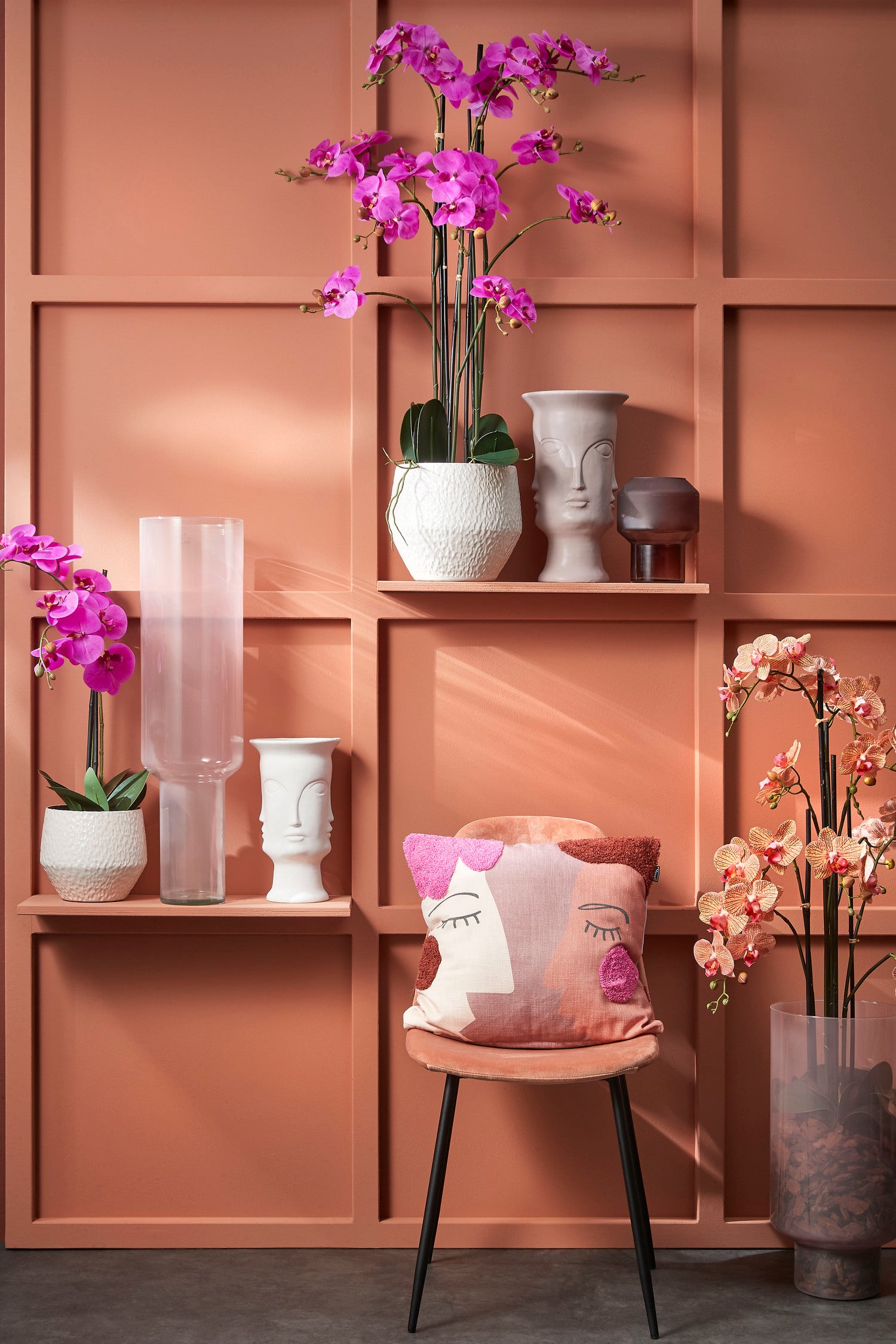 Mica Decorations vaas Fallon roze D 19 H 70 cm