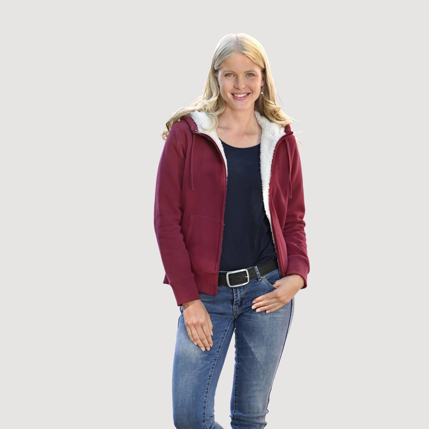 Sweatjacke mit Teddyfleece