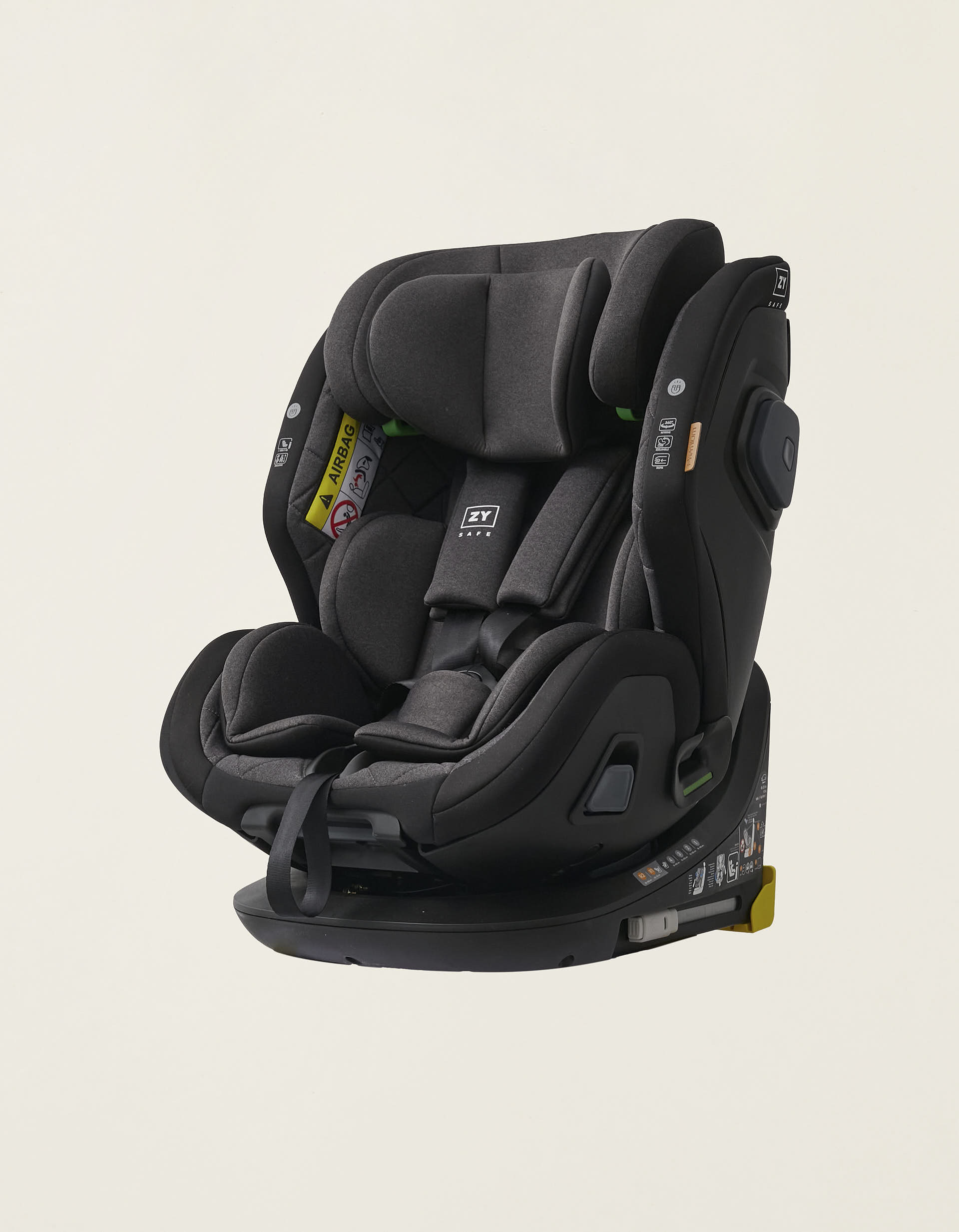 Cadeira Auto I-Size ZY Safe Premium com Isofix (40-150), Preto/Cinza