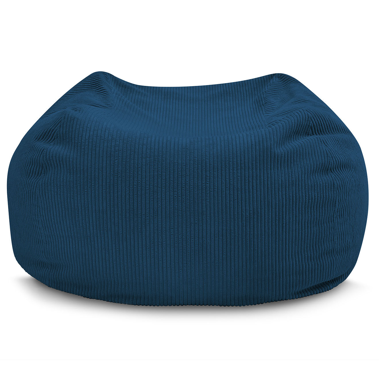 Bobochic Pouf ultra moelleux en Velours côtelé Voltaire bleu foncé - 120x70x60 cm