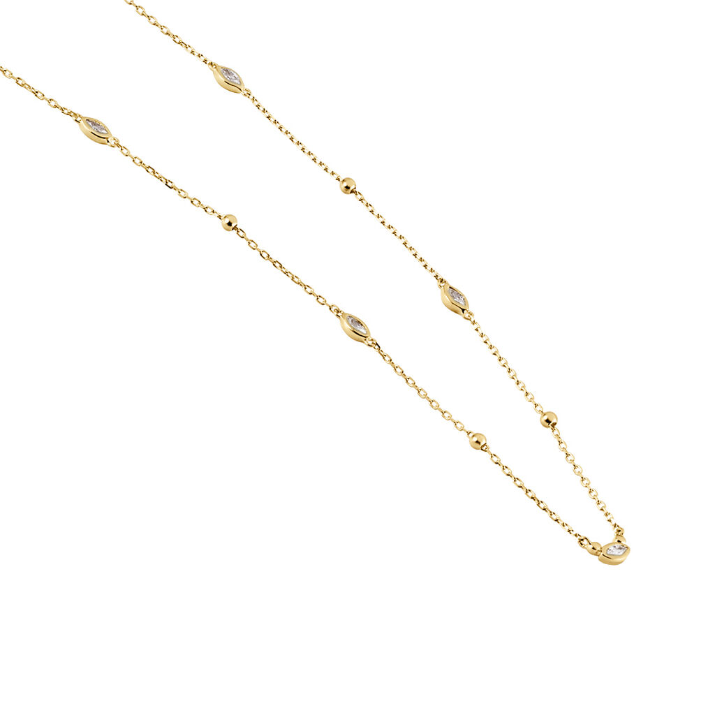 Collier Sautoir Plaqué Or Jaune Kristia Oxydes De Zirconium