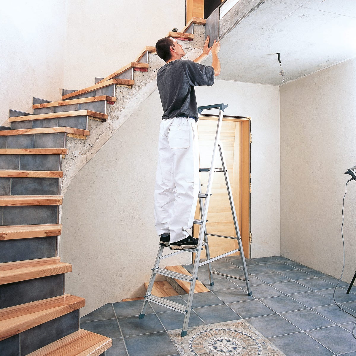 Zarges geklonken trapladder, geanodiseerd Scana S, 8 treden