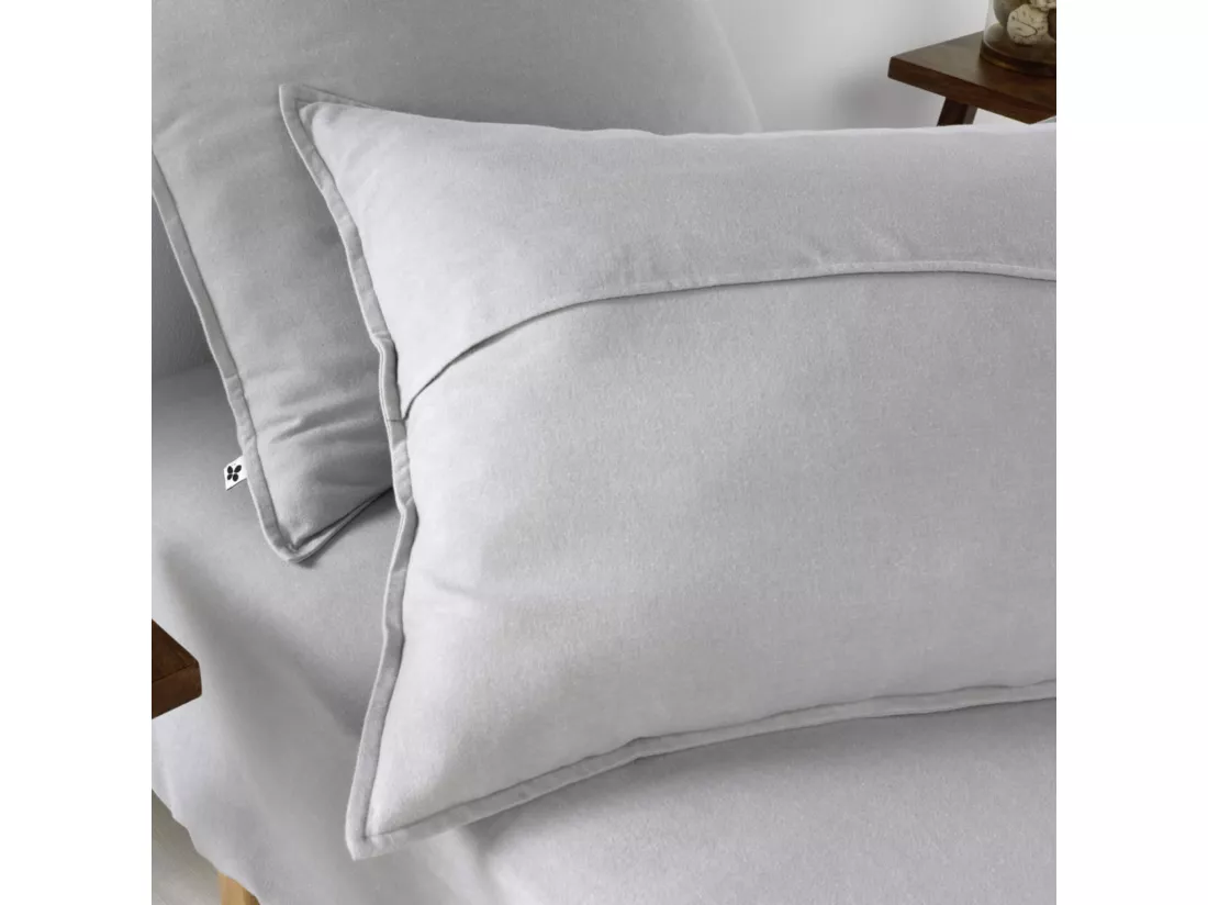 Parure de lit flanelle gris 140x200 cm