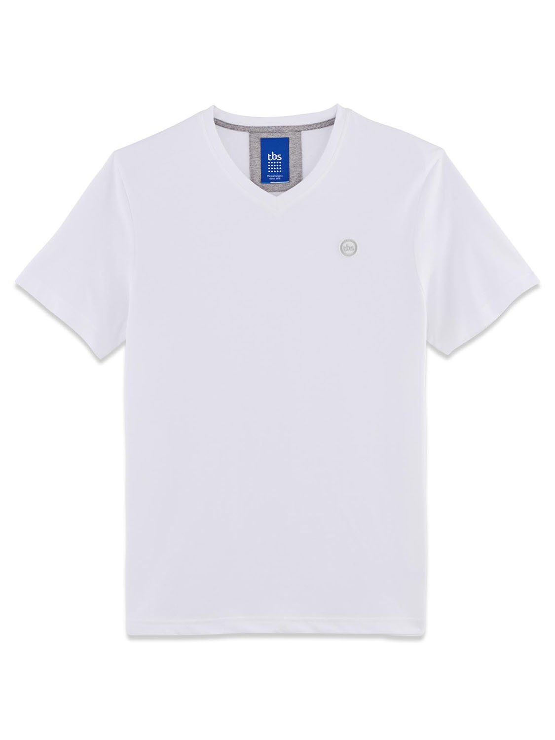 Tee-Shirt Homme Col V Coton Biologique Blanc