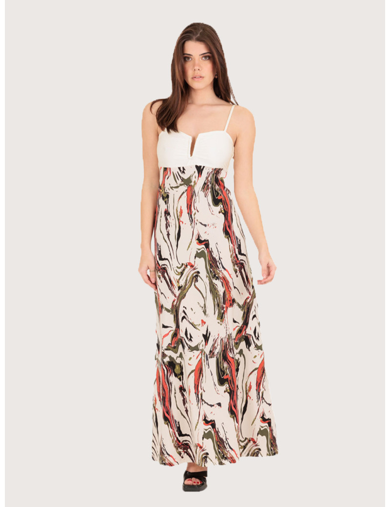 HBT CÉLIA ROBE LONGUE  IMPRIMÉ MULTICOLORE