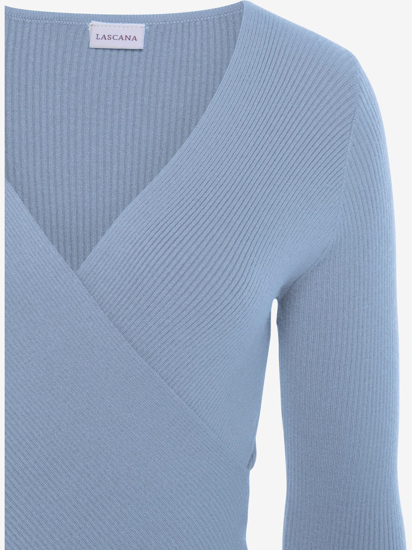 Pull en tricot effet cache-cœur croisé devant