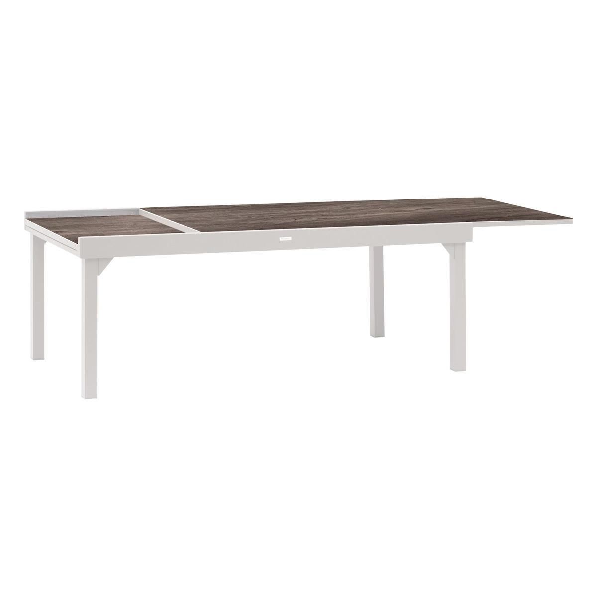 TABLE PIAZZA EXTENSIBLE ALUMINIUM SMOKE 12 PLACES
