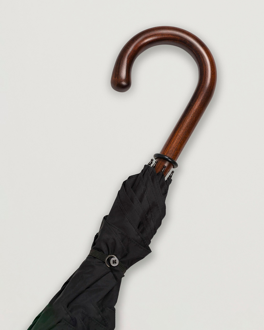 Fox Umbrellas Polished Cherrywood Solid Umbrella Black
